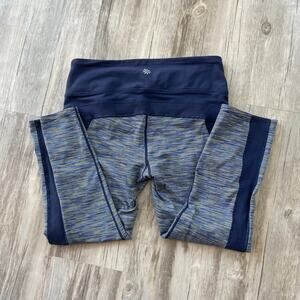 Athleta Leggings Navy Strips‎ Women Size Small Pre-loved